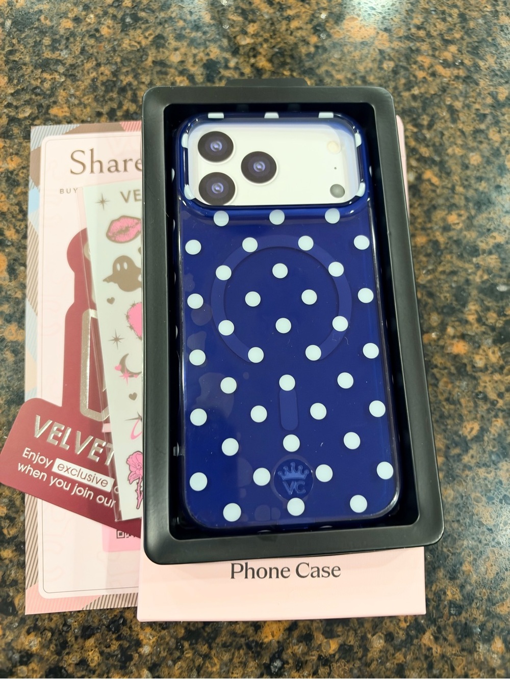 Velvet caviar Cobalt Blue Polka Dot Phone Case with MagSafe iPhone 18 pro max